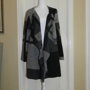 Italy Open Front Jacket Gray Wool